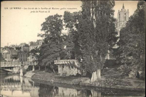 Le Mans Sarthe Le Mans Bords Sarthe Ruines Pont