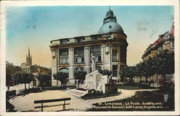 Limoges Poste Monument Souvenir