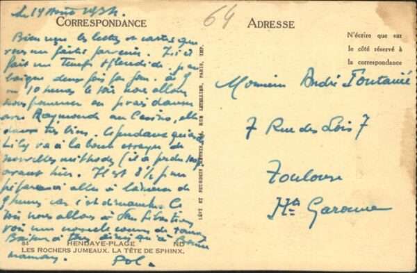 Hendaye Pyrenees Atlantiques Rochers Jumeaux Tete Sphinx – Bild 2