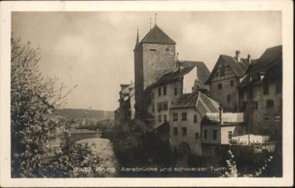 Brugg AG Brugg Aarebrücke schwarzer Turm