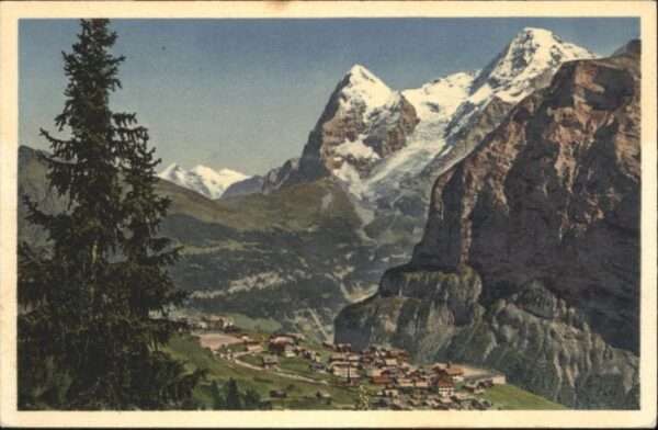Muerren BE Mürren Wetterhorn Eiger Mönch *