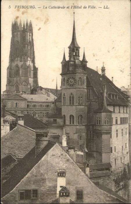 Fribourg FR Fribourg Cathedrale Hotel de Ville