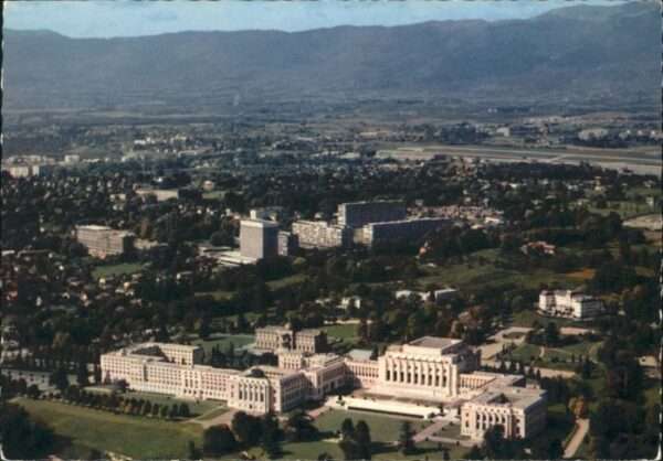 Genf GE Genf Palais des Nations Fliegeraufnahme