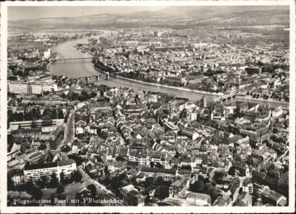 Basel BS Basel Fliegeraufnahme Rheinbrücken