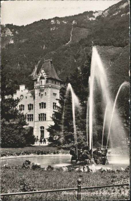 Glarus GL Glarus Bahnhof Volksgarten Brunnen