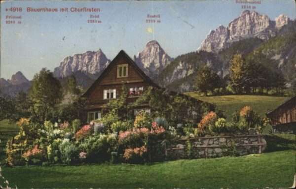 Walenstadt [Stempelabschlag] Bauernhaus Churfirste