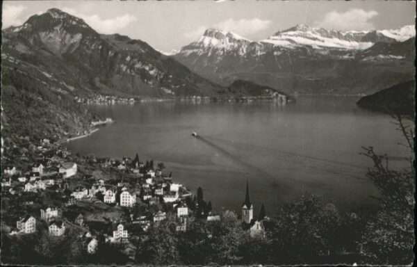 Weggis Vierwaldstaettersee Weggis Boot Vitznauerstock Niederbauen