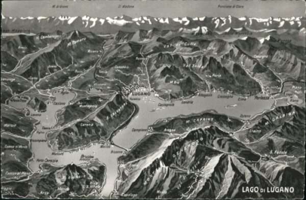 Bissone Lago Lugano Fliegeraufnahme