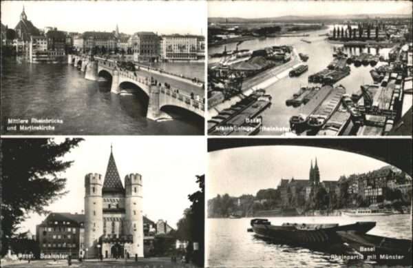 Basel BS Basel Rheinbrücke Martins Kirche Rheinh