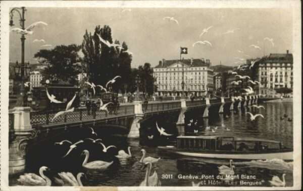 Genf GE Genf Hotel Les Bergues Brücke Schwan