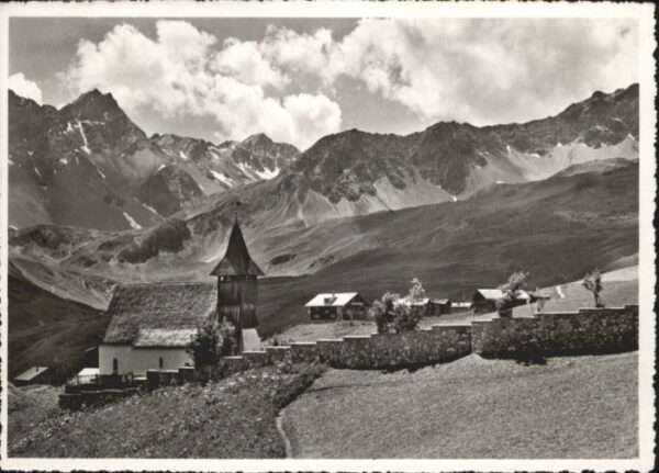 Arosa GR Arosa Berg Kirche Rot Erzhorn