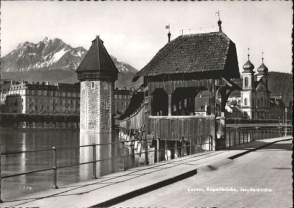 Luzern LU Luzern Kapellbrücke Jesuiten Kirche