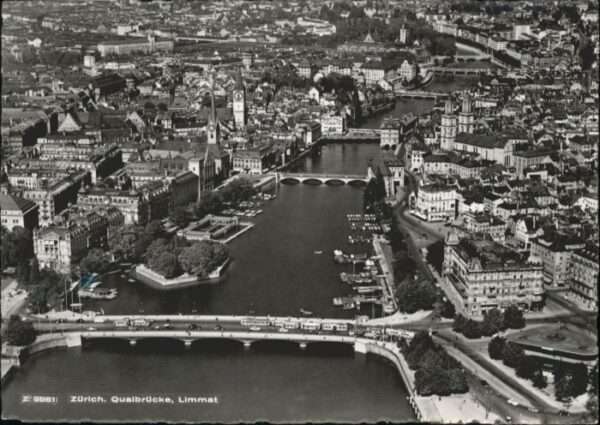 Zuerich rücke Limmat Fliegeraufnahme x