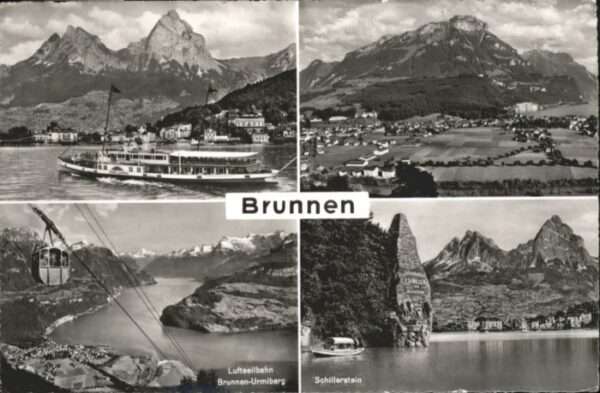 Brunnen SZ Luftseilbahn Schiff Schillerstein