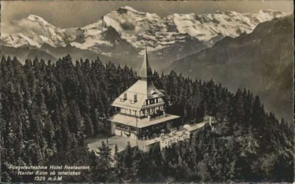 Interlaken BE Interlaken Fliegeraufnahme Hotel Restau