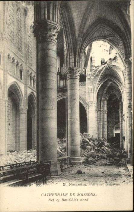 Soissons Cathedrale Zerstörung