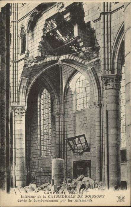 Soissons Cathedrale Zerstörung