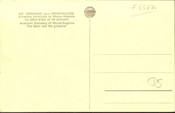 Montfaucon 55-d Argonne Montfaucon Romagne Cimetiere Americain – Bild 2