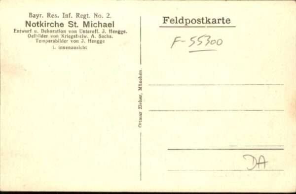 Saint-Michael Notkirche Bayr. Reserve Infanterie Regi – Bild 2