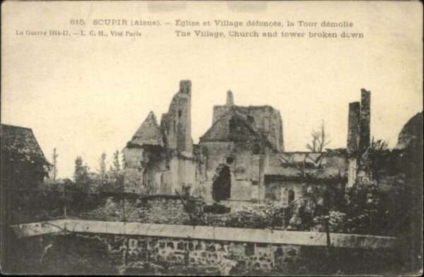 Scupir ? Aisne Eglise Guerre Zerstörung