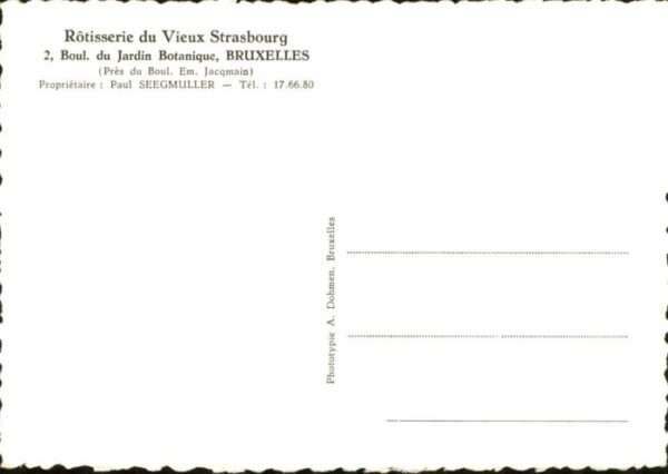 Bruxelles Bruessel Rotisserie du Vieux Strasbourg Storch – Bild 2