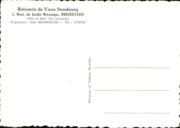 Bruxelles Bruessel Rotisserie du Vieux Strasbourg Storch – Bild 2