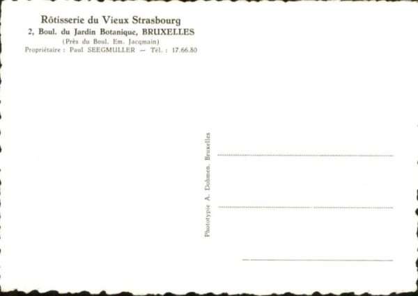 Bruxelles Bruessel Rotisserie du Vieux Strasbourg Storch – Bild 2