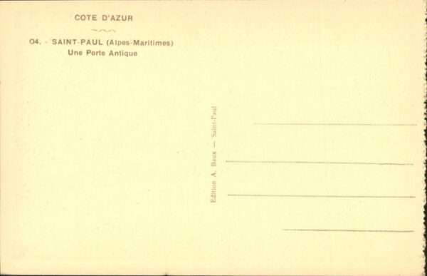 Saint-Paul Alpes-Maritimes Saint-Paul Une Porte Antique – Bild 2
