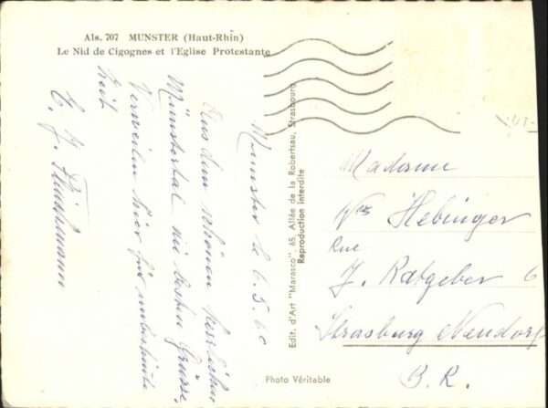 Munster Haut Rhin Elsass Nid de Cigognes Eglise Protestante – Bild 2