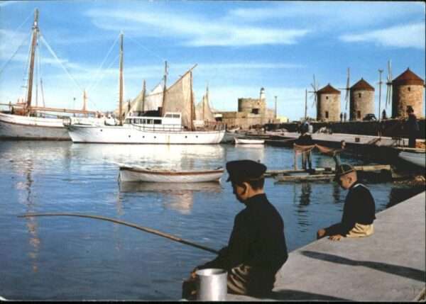 Rhodes Rhodos Greece Rhodes RhodosPort Hafen Angler
