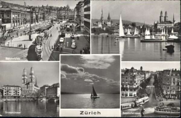 Zuerich ahnhosplatz Grossmünster Bahnhofstrasse