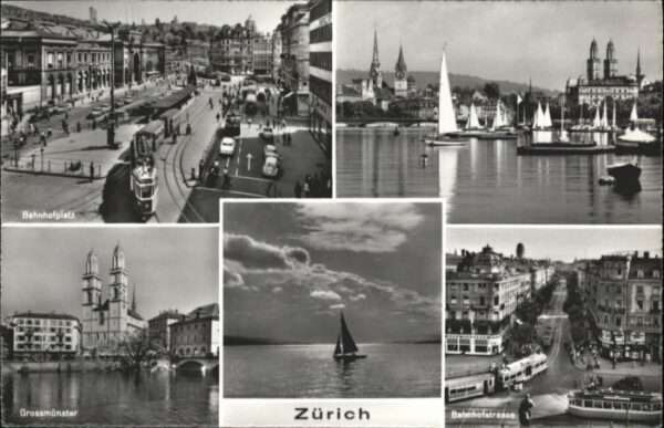 Zuerich ahnhofplatz Grossmünster Bahnhofstrasse