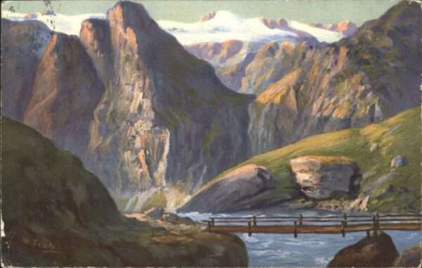 Basodino Ticino Alpe di Robiei Künstlerkarte W. Früh x