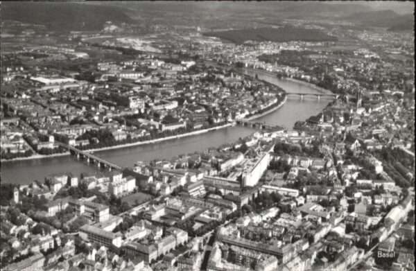 Basel BS Basel Fliegeraufnahme Rheinbrücken