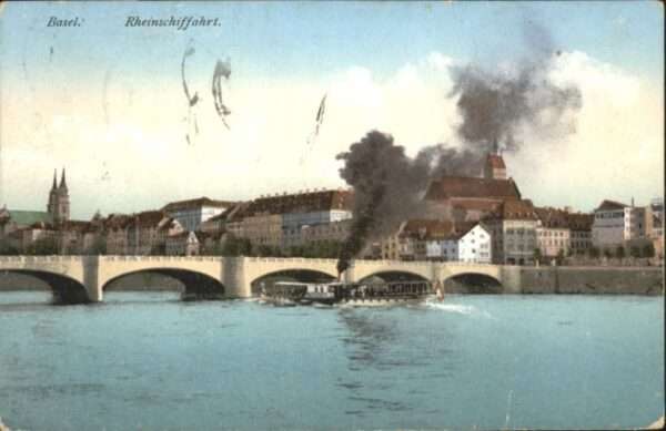 Basel BS Basel Rheinschiffahrt Brücke Boot