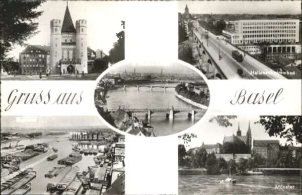 Basel BS Basel Rheinbrücken Hallenschwimmbad Mün