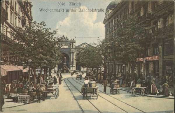 Zuerich ochenmarkt Bahnhofstrasse Kutsche