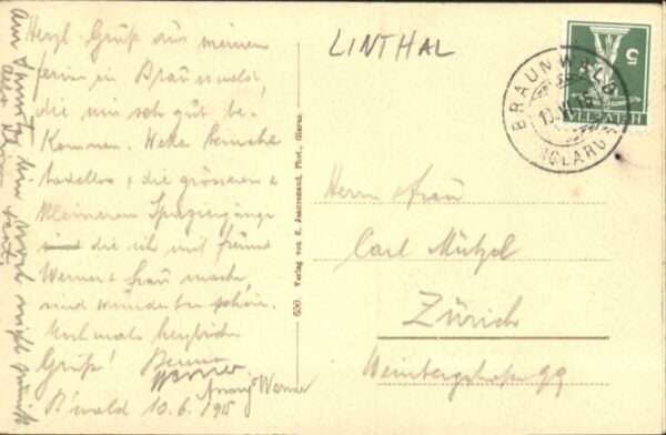 Linthal Glarus Linthal [Handschriftlich] Schreyenbach – Bild 2