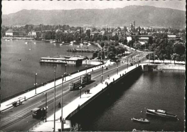 Zuerich uaibrücke Bürkliplatz Strassenbahn *