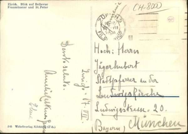 Zuerich rücke Strassenbahn Fraumünster St Peter – Bild 2
