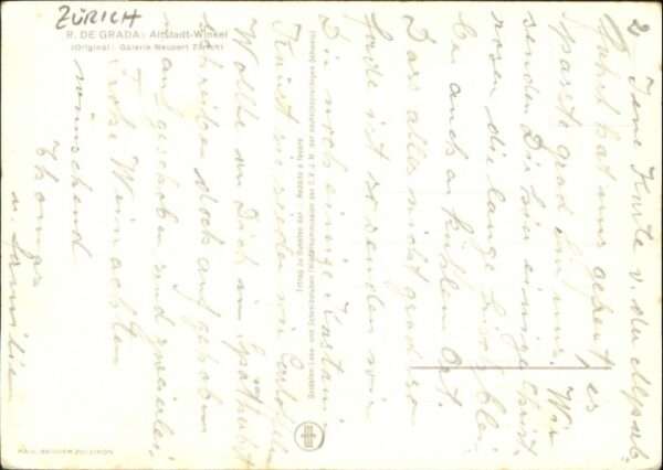 Zuerich Handschriftlich] Altstadt Winkel Künstl – Bild 2
