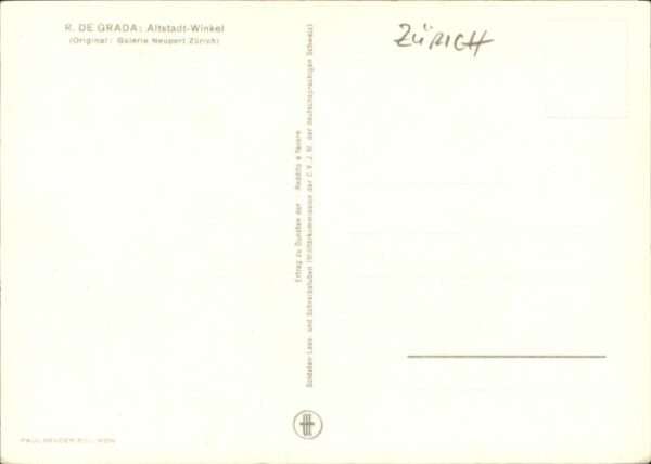 Zuerich ltstadt Winkel Künstler R De Grada * – Bild 2