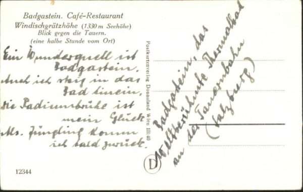 Badgastein Cafe Restaurant Windischgrätzhöhe * – Bild 2