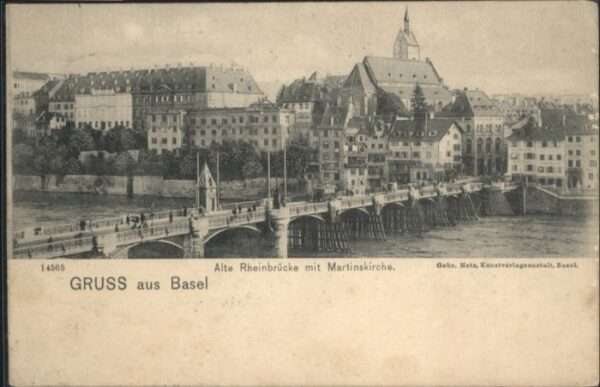 Basel BS Basel Rheinbrücke Martins Kirche