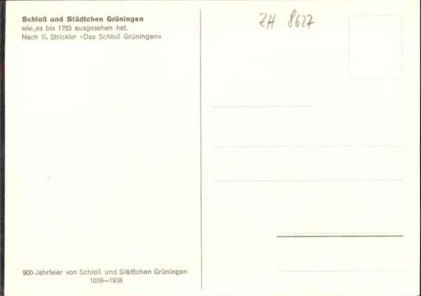 Grueningen ZH Grüningen Schloss Künstler G Strickler – Bild 2