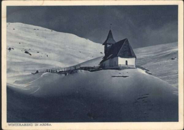 Arosa GR Arosa Winterabend Kirche