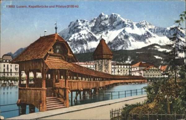 Luzern LU Luzern Kapellbrücke Pilatus
