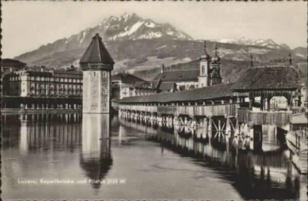 Luzern LU Luzern Kapellbrücke Pilatus