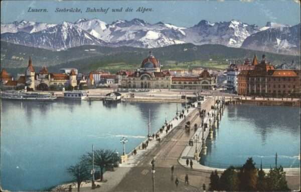 Luzern LU Luzern Seebrücke Bahnhof Alpen