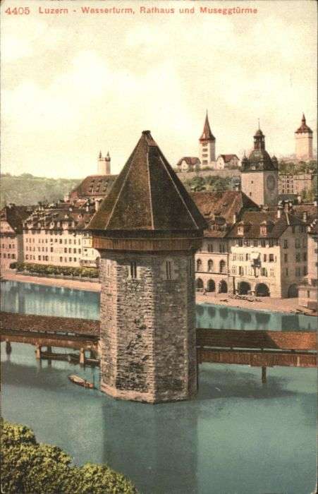 Luzern LU Luzern Wasserturm Rathaus Museggtürme